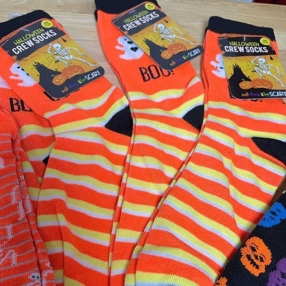 Halloween Bundle of Crew Socks Set - Orange, Black, and Multicolor - Picture 3 of 6